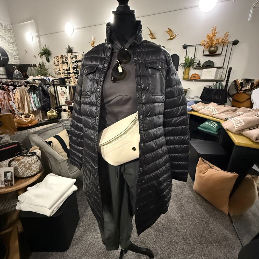 NWT Quilted Goose Down Long Puffer Jacket = Cotes of London